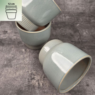 Keramický olivově - modrý obal na průměr 12 cm